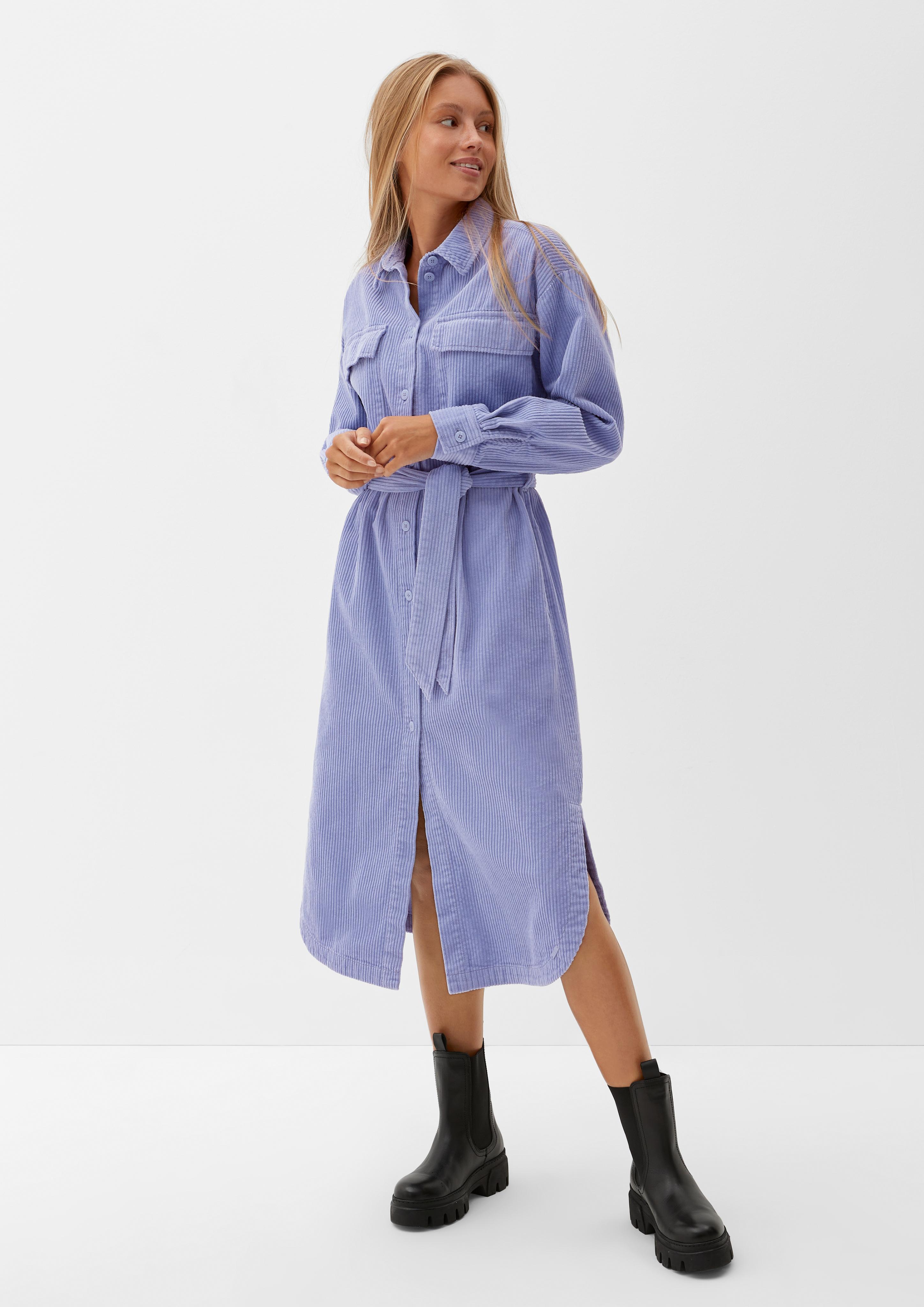 Cordkleid mit Bindegürtel  2123359-4807