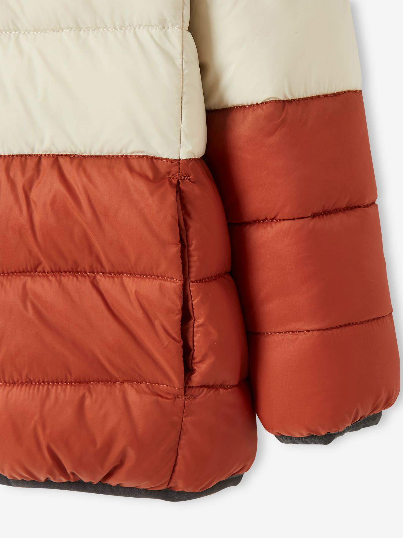 Doudoune légère réversible garçon colorblock anthracite