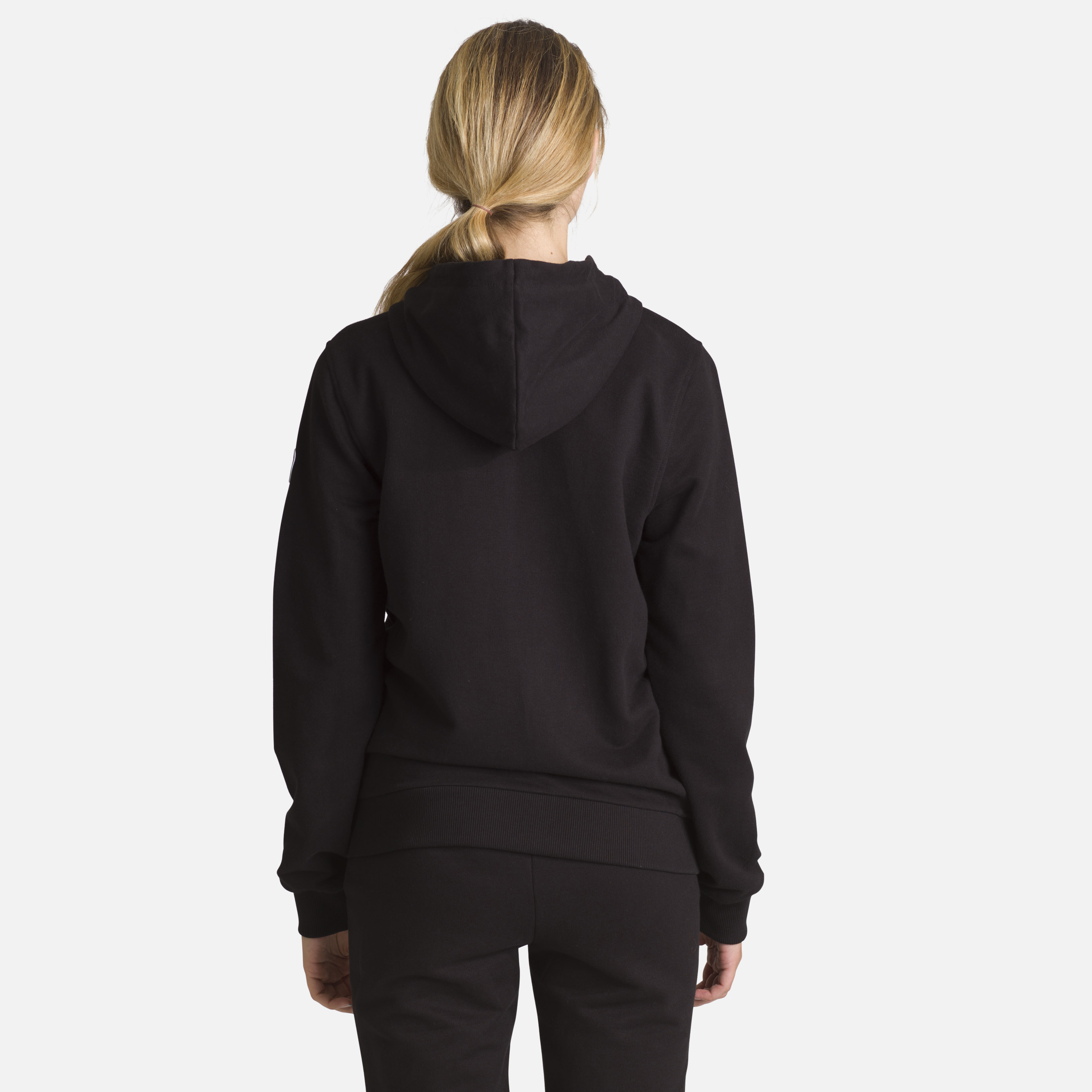 Sweat en coton à capuche zippé Logo Femme