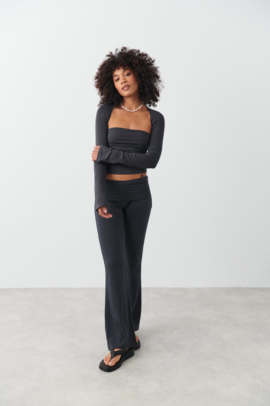 Soft touch folded trouser