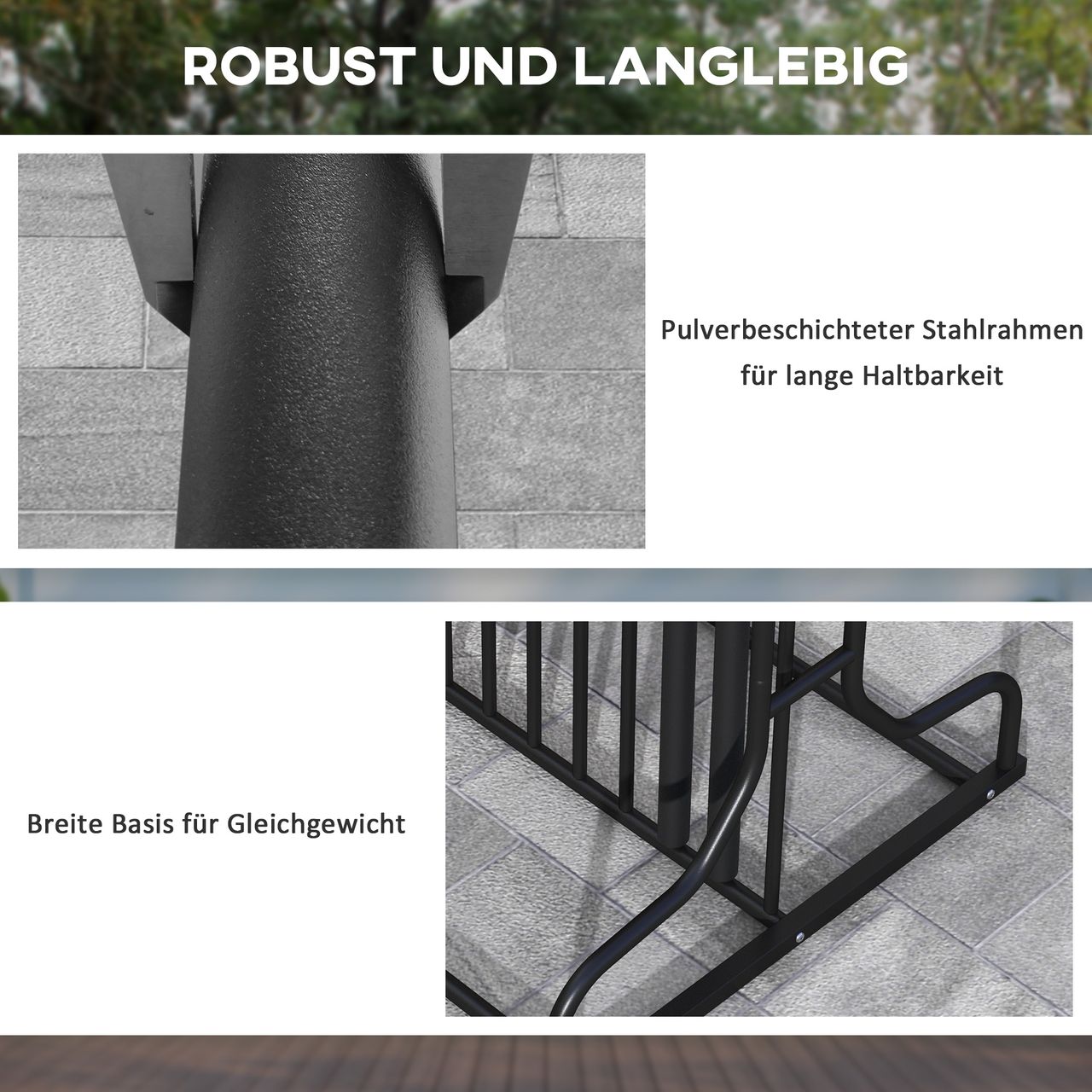 DURHAND Fahrradständer, Radständer Aufstellständer bis 4 Fahrräder beidseitig