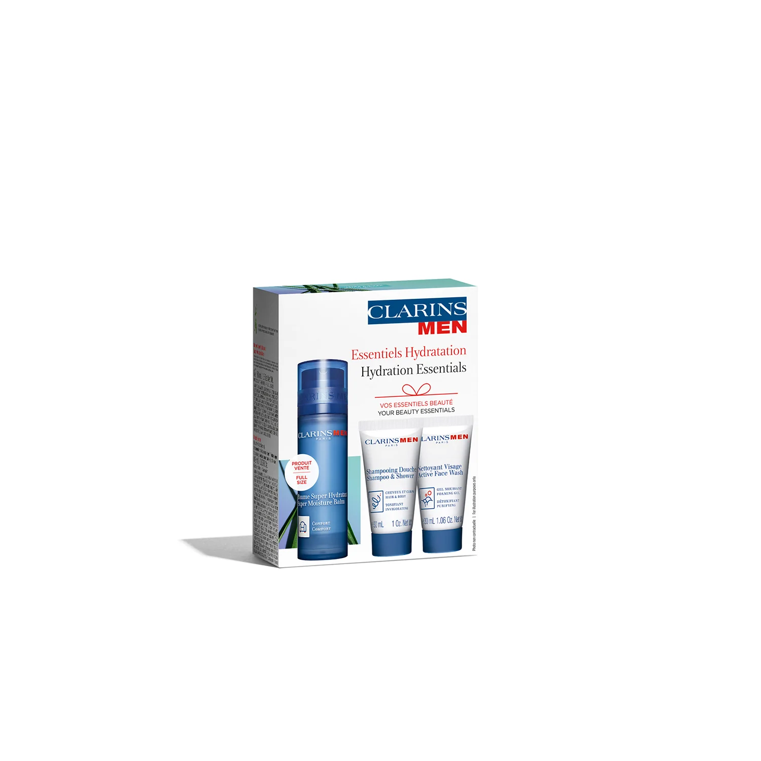 ClarinsMen Essentials Hydration - Kosteuttava lahjasetti, Lahjasetti kasvoille ja vartalolle