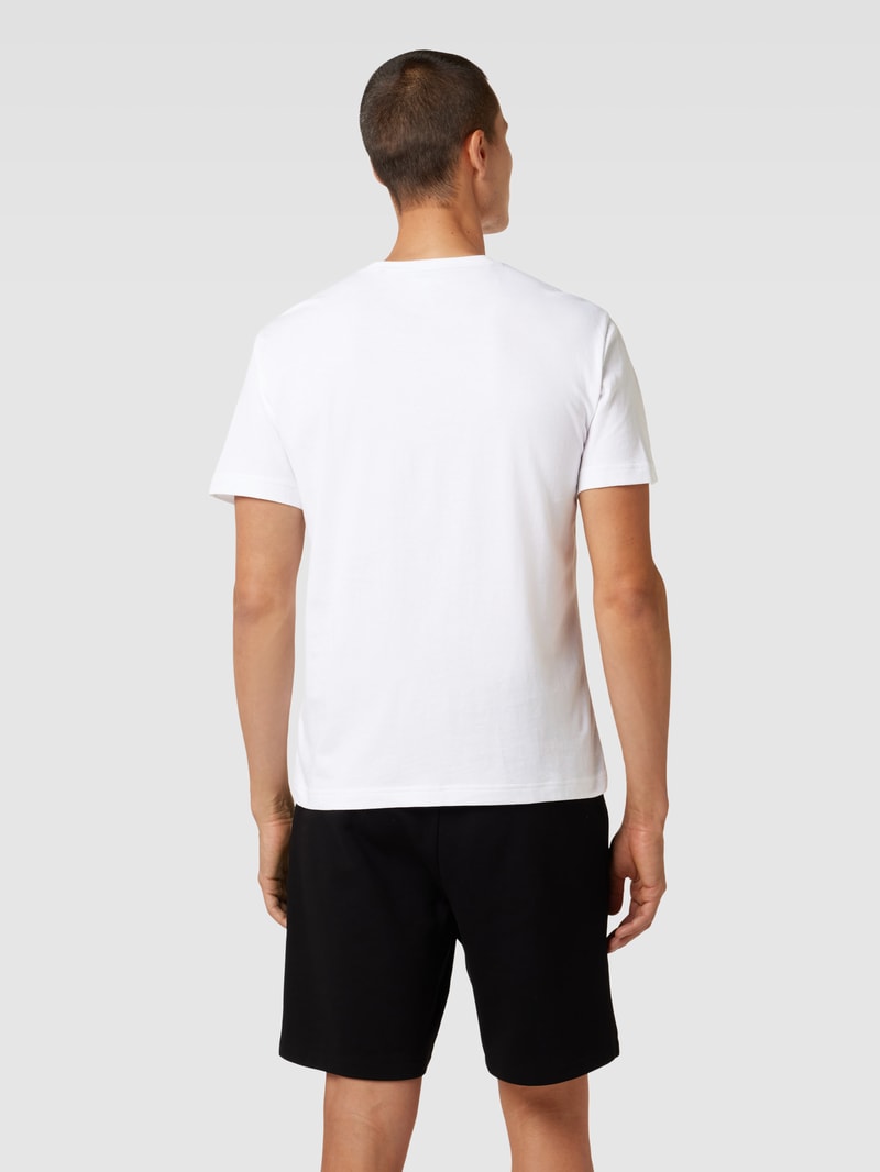 T-Shirt mit Label-Print in weiß