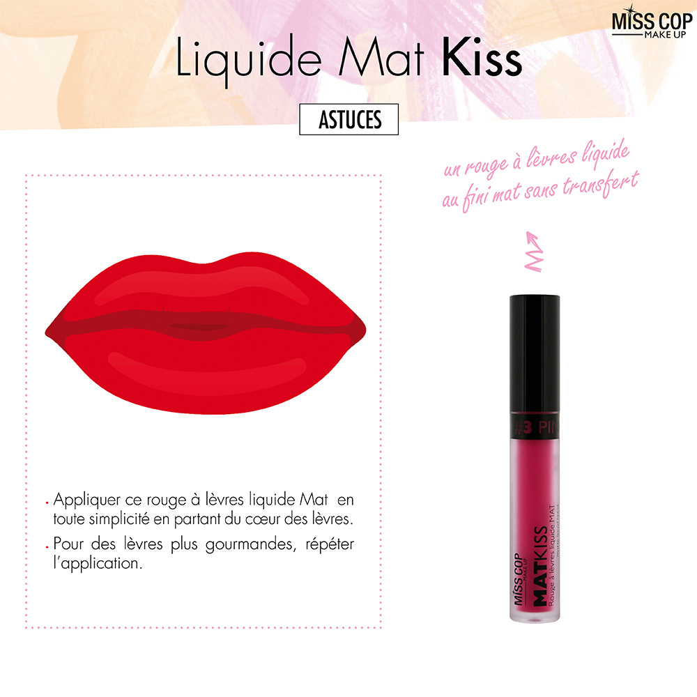 miss cop Mat Kiss Rouge à lèvres liquide MAT