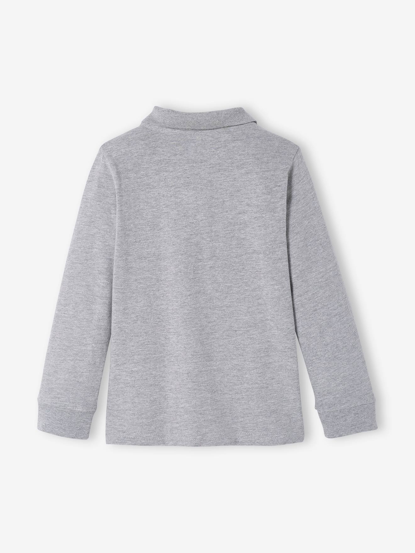 Lot de 2 polos garçon manches longues lot gris