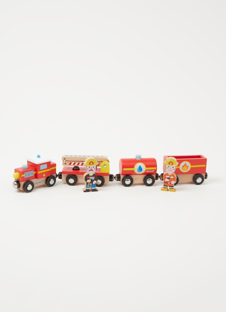 Puzzle magnetic Janod Story Trenul Pompierilor, 4 piese