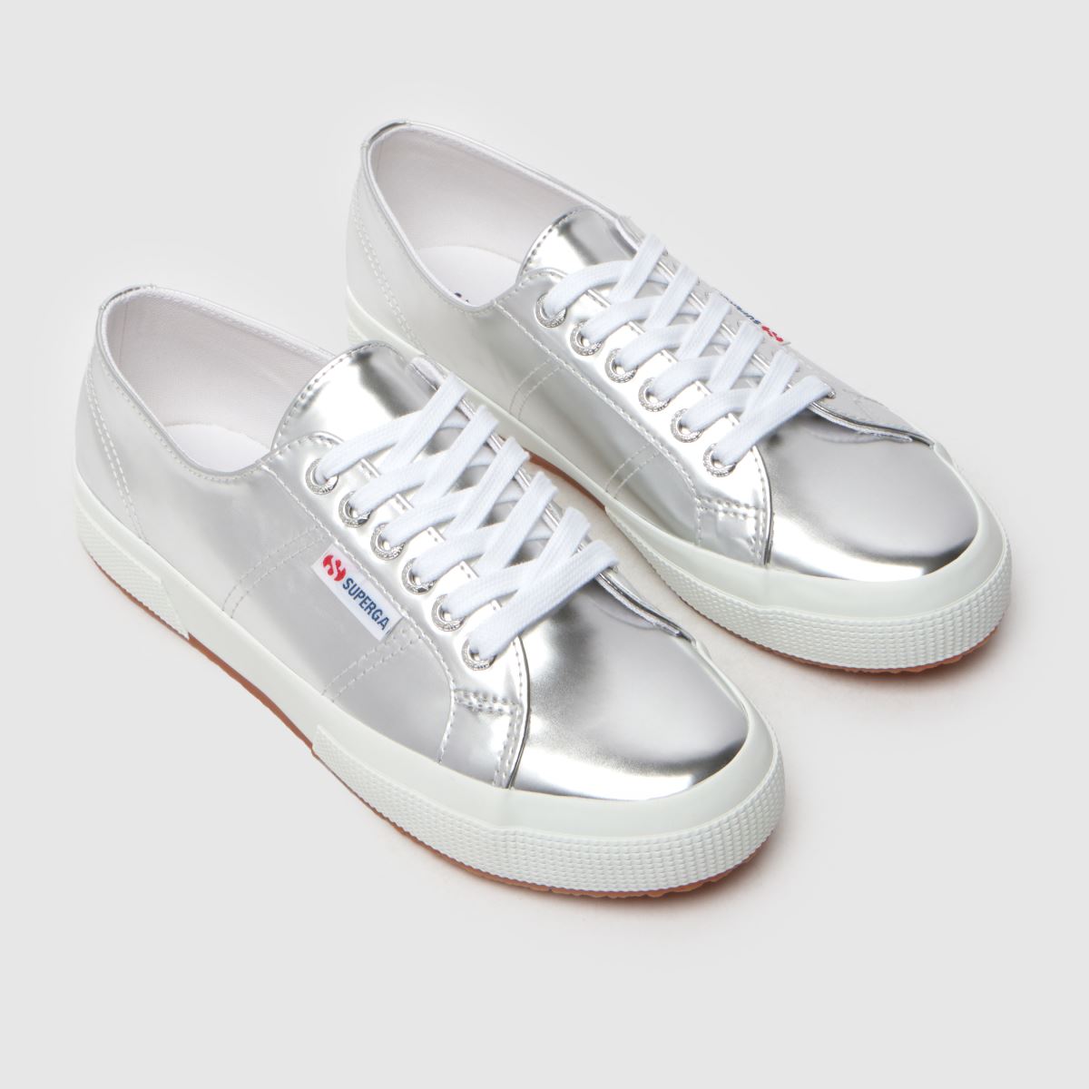 Superga 2750 – Silverfärgade sneakers med spegeleffekt