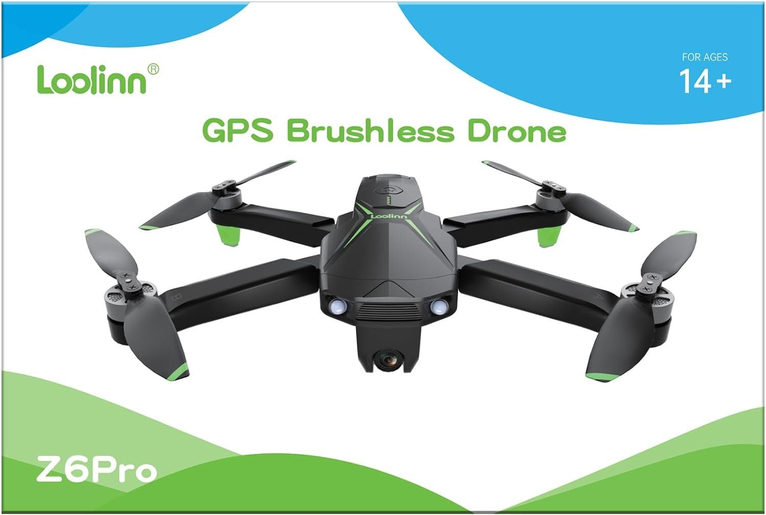 Loolinn Drohne (2K, Drohne GPS Leicht & Langlebig 50 Min Flugzeit 4K Kamera Rückflug)