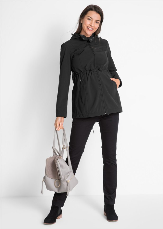 Softshell-Tragejacke / Umstandsjacke, weitenregulierbar