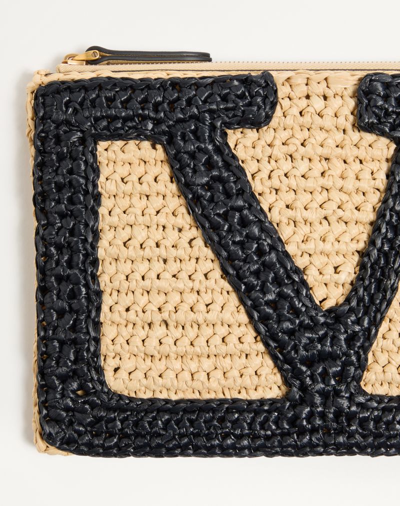 Valentino Garavani Viva Superstar Synthetic Raffia Clutch