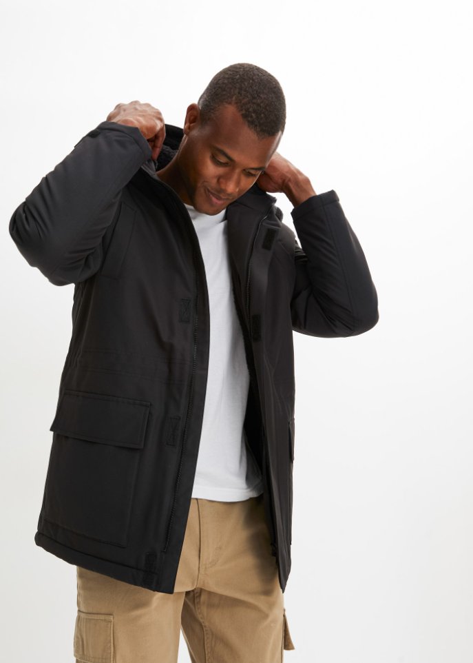 Hybrid-Thermo-Parka mit Teddyfutter