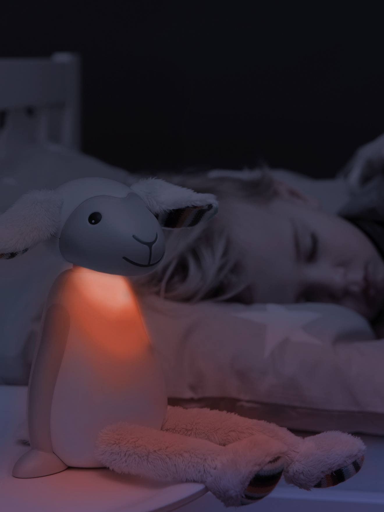 Peluche veilleuse et liseuse Fin le mouton ZAZU gris