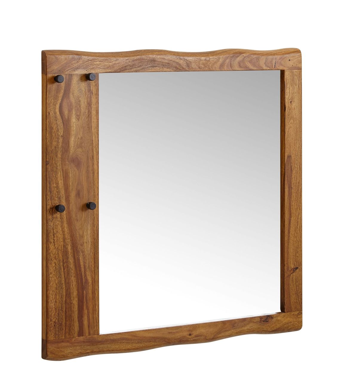 Skyport WOHNLING Wandspiegel Flurspiegel Holz Massiv 80x80x3 cm Spiegel Flur Diele Groß