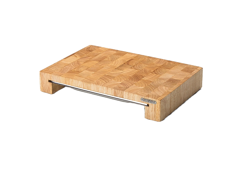 Continenta Stirnholz Schneidebrett mit Schublade 39 x 27 cm
