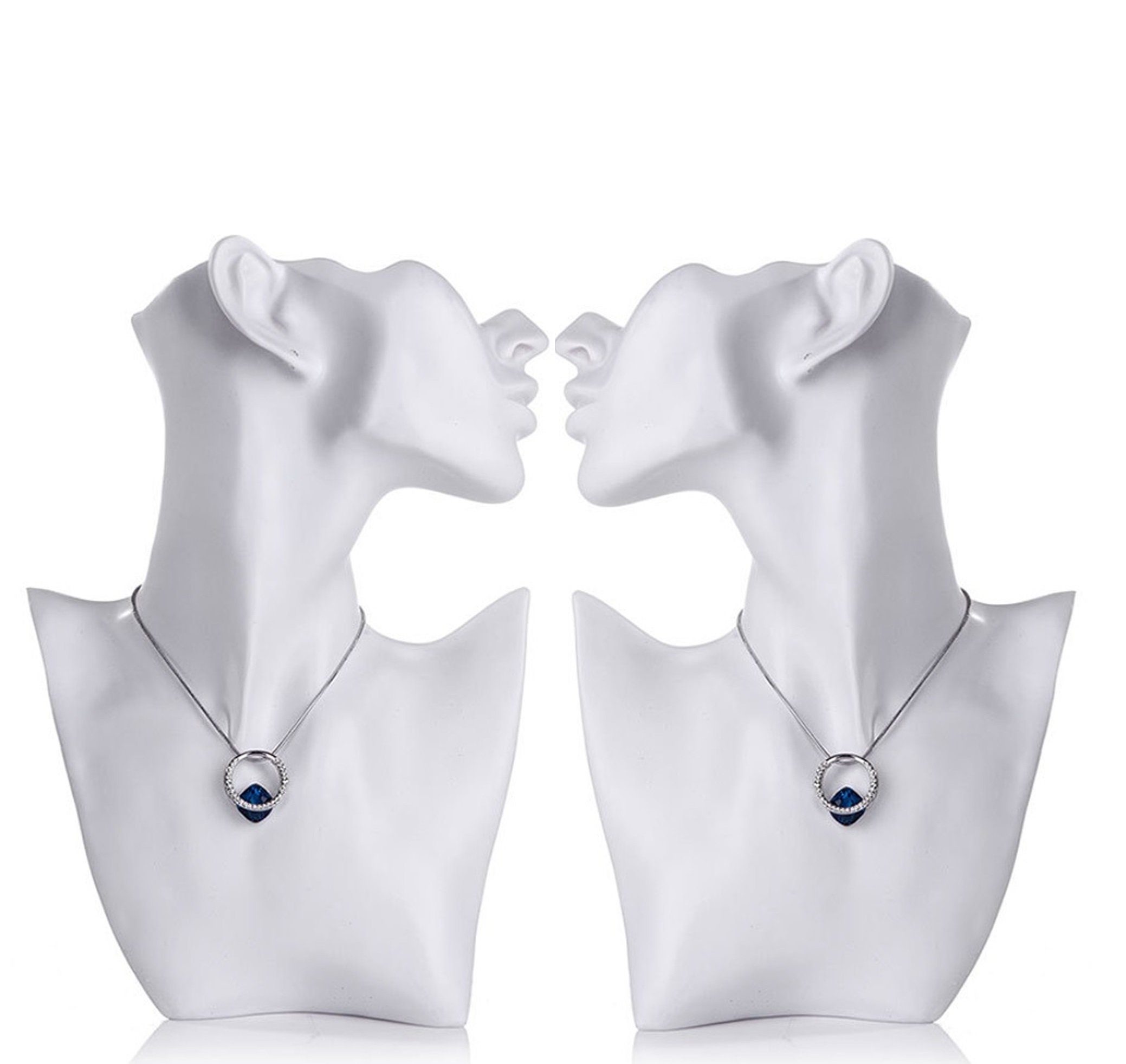 BAYLI Schmuckständer 2er Set Schmuckbüste weiß, Schmuck-Mannequin Büste, Schmuckständer