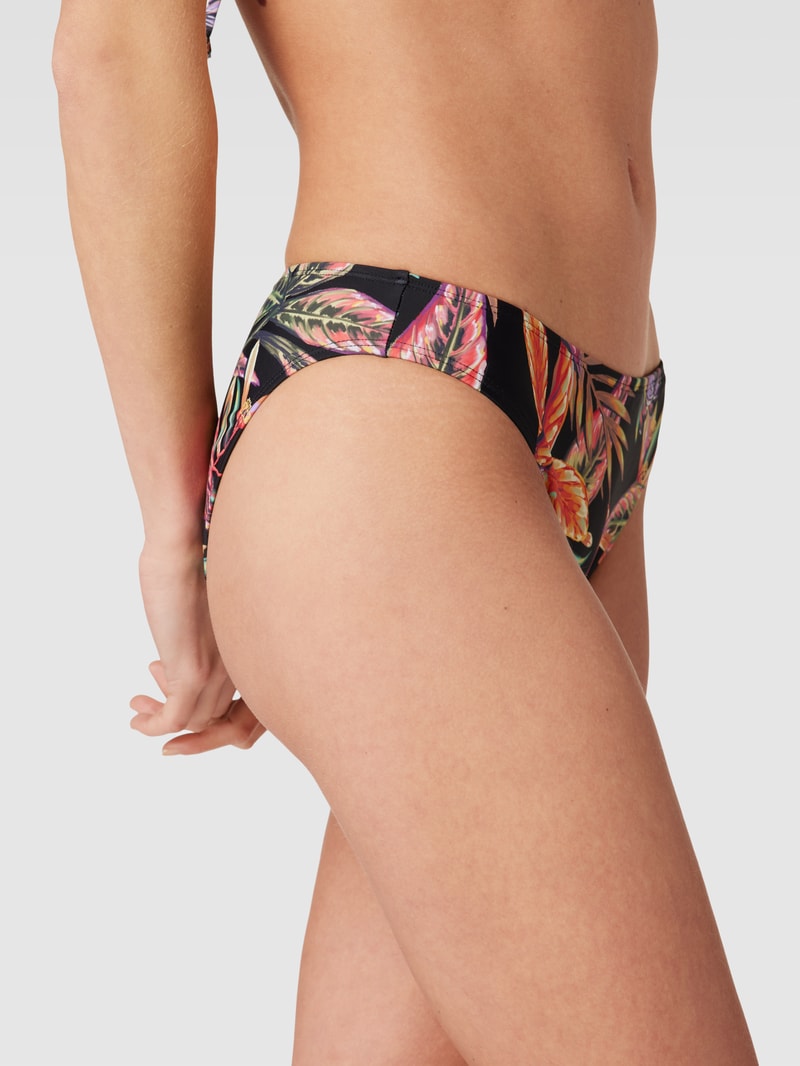 Bikini-Slip mit floralem Allover-Muster Modell 'RITA' in schwarz