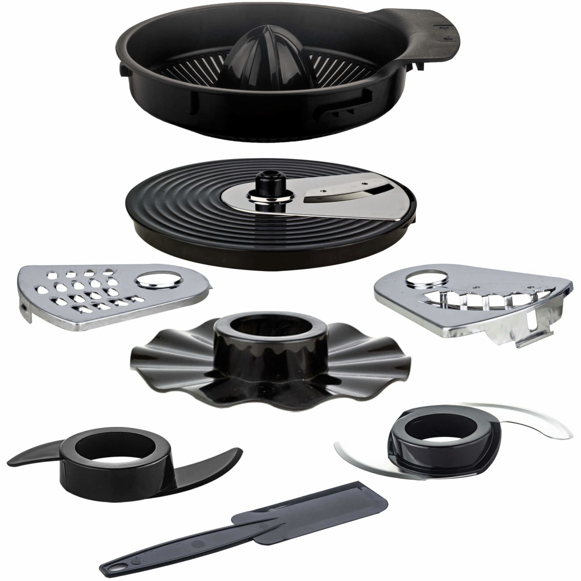TurboTronic by Z-Line Küchenmaschine Food Processor mit Standmixer 3L Behälter 1,5L Glaskaraffe, 1900 W, 3 l Schüssel, Raspelscheiben Zitruspresse Zerkleinerer Eiscrusher Power