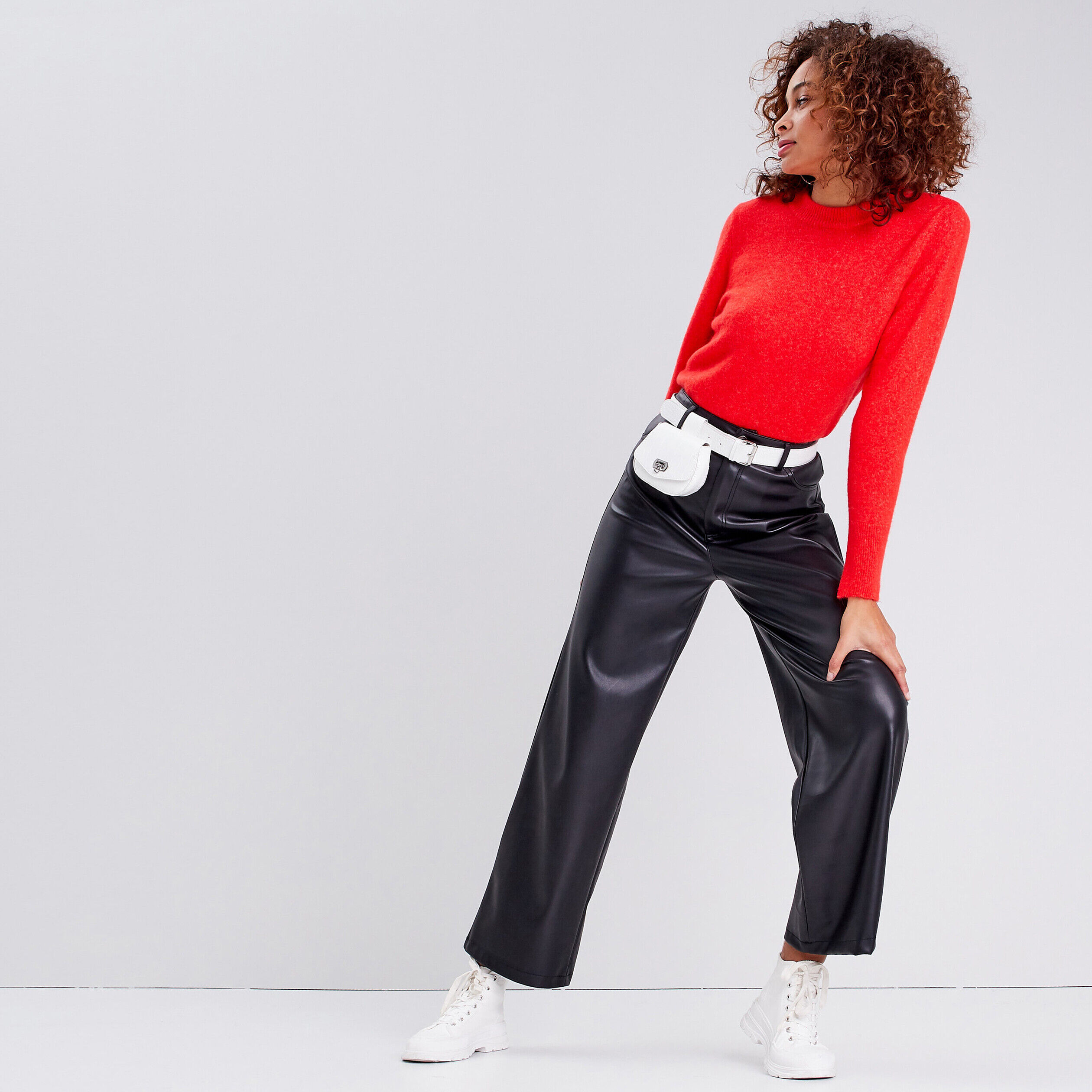 Pull manches longues rouge femme | Cache Cache