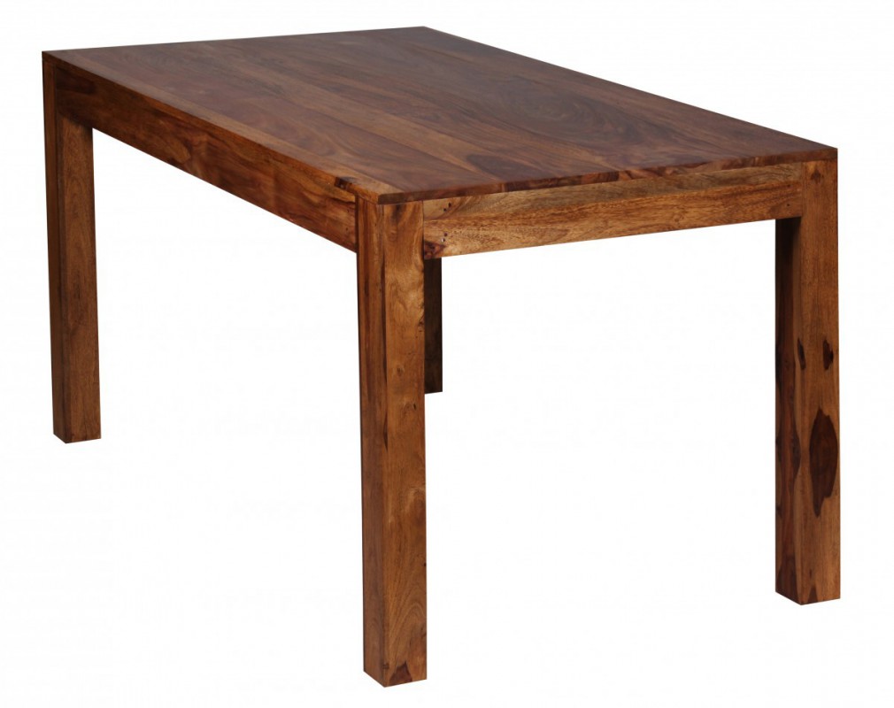 Wohnling Design Esstisch Massiv 140 x 80 x 76 cm Sheesham Massivholz