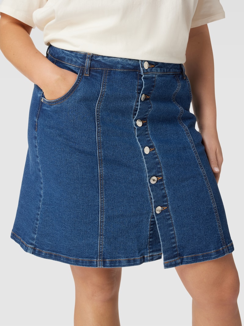 PLUS SIZE Jeansrock mit Knopfleiste Modell 'PETRA' in jeans