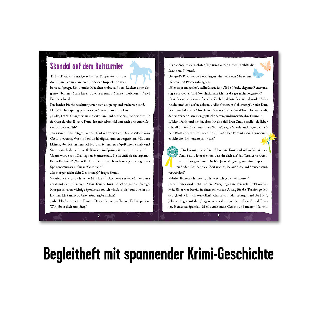 Krimipuzzle Die drei !!! - Skandal auf dem Reitturnier, 200 Teile