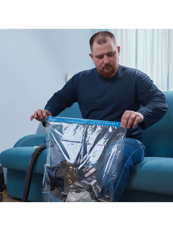 relaxdays 6tlg. Vakuumbeutel Set in Transparent/ Blau günstig kaufen onesize