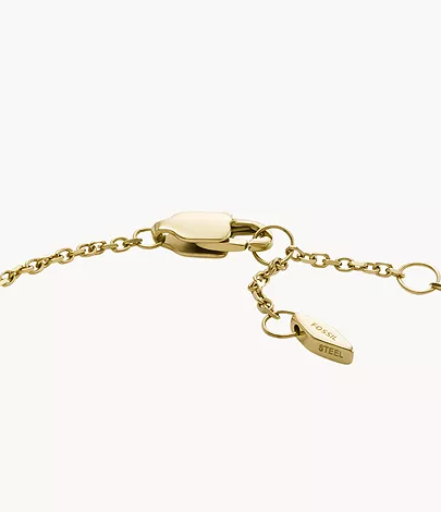 Fossil Armband Harlow Linear Texture Heart Edelstahl goldfarben