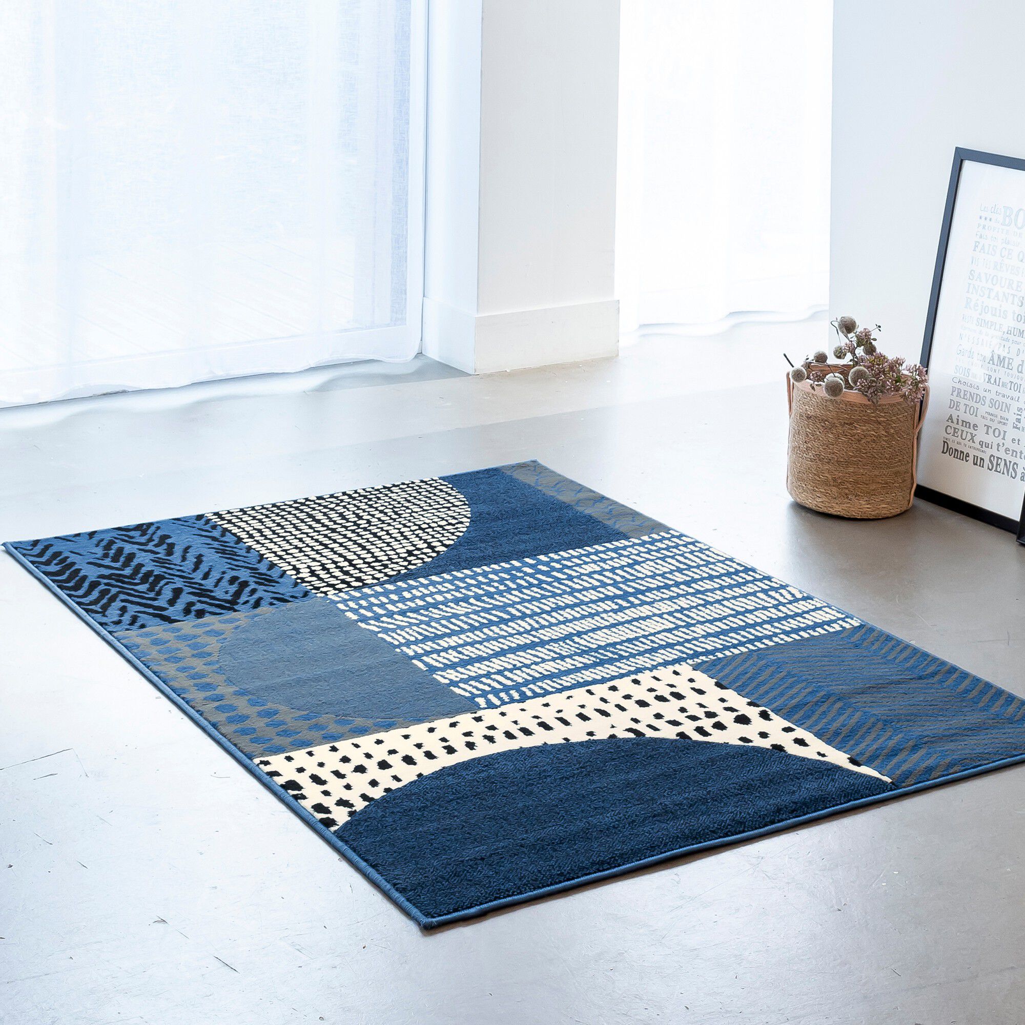 Tapis décoratif motif géométrique