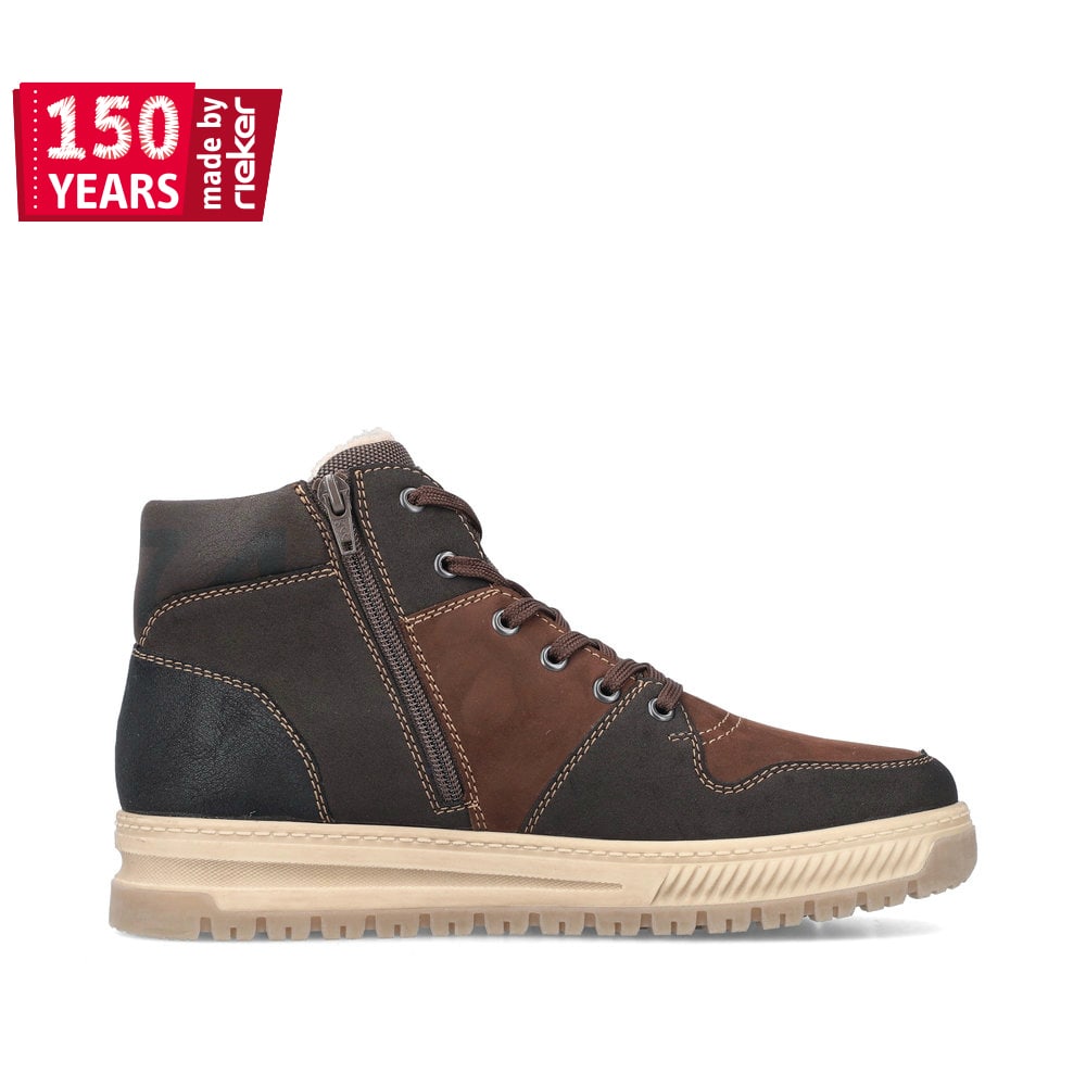 Rieker Herren Schnürstiefel mokkabraun