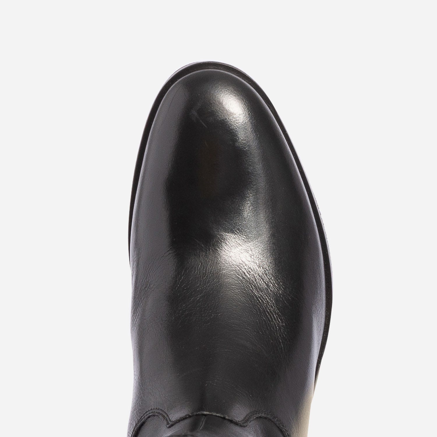 Botte noire en cuir glacé
