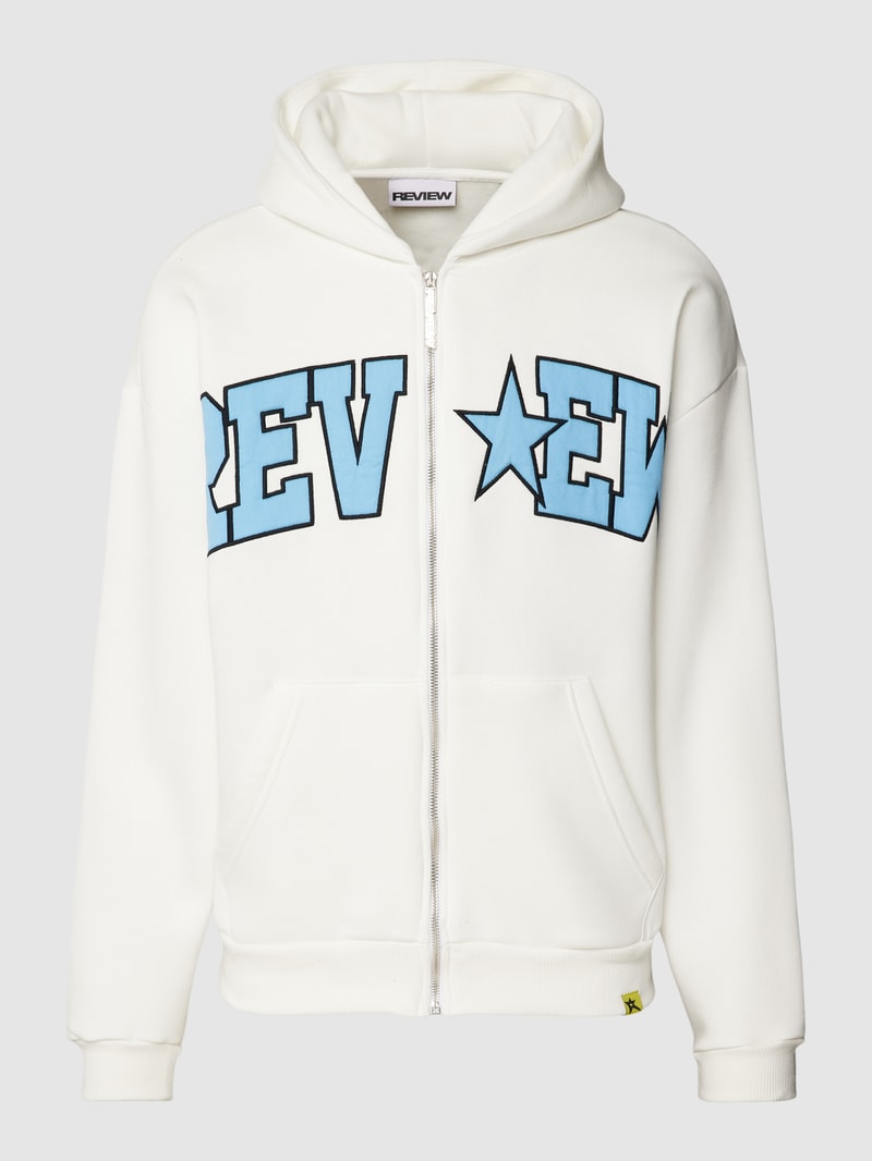 Sweatjacke mit Kapuze in weiß