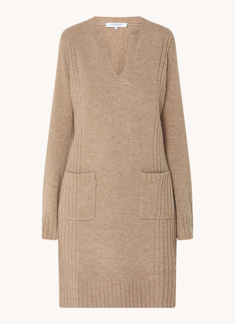 Rochie mini Sofia din material gros tricotat de la Gerard Darel, cu buzunare aplicate