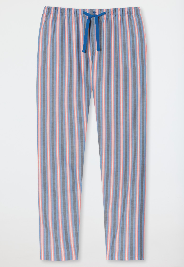 Loungehose lang Webware Organic Cotton Streifen grapefruit - Mix+Relax