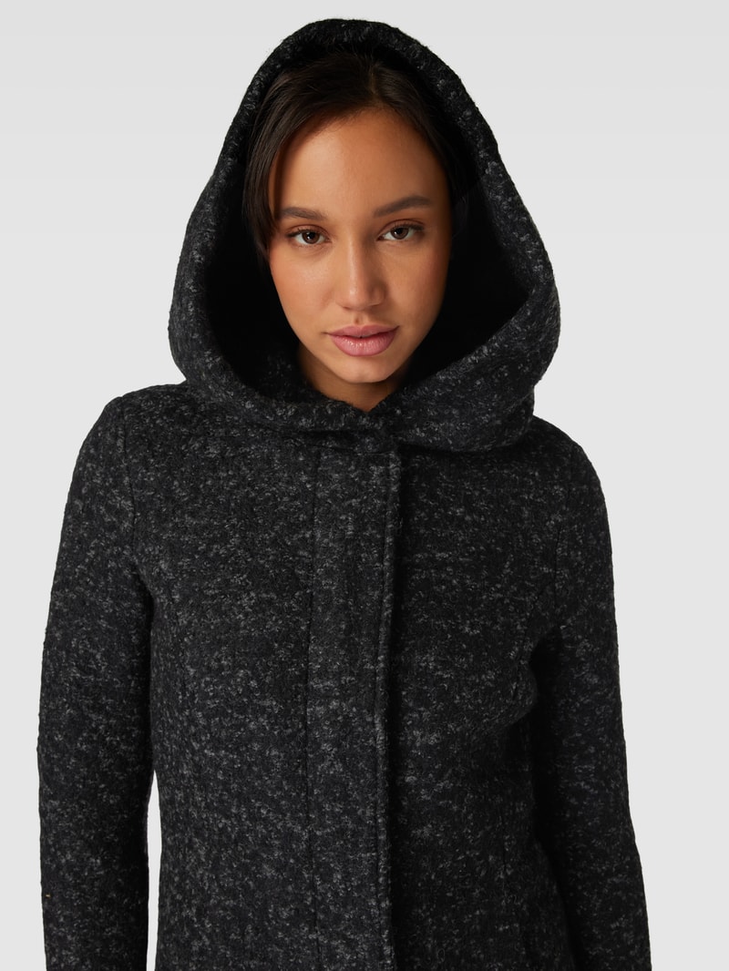 Mantel in Bouclé-Optik Modell 'SEDONA' in schwarz