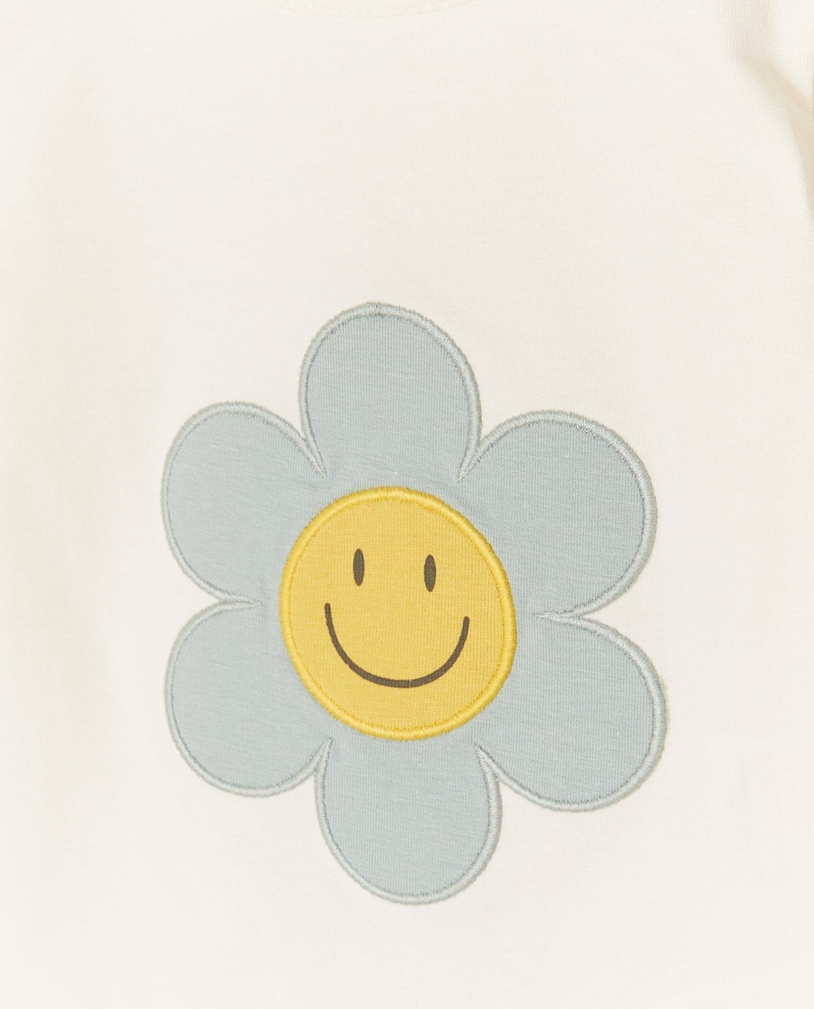 Pijamale Cuddles and Smiles cu imprimeu floral alb