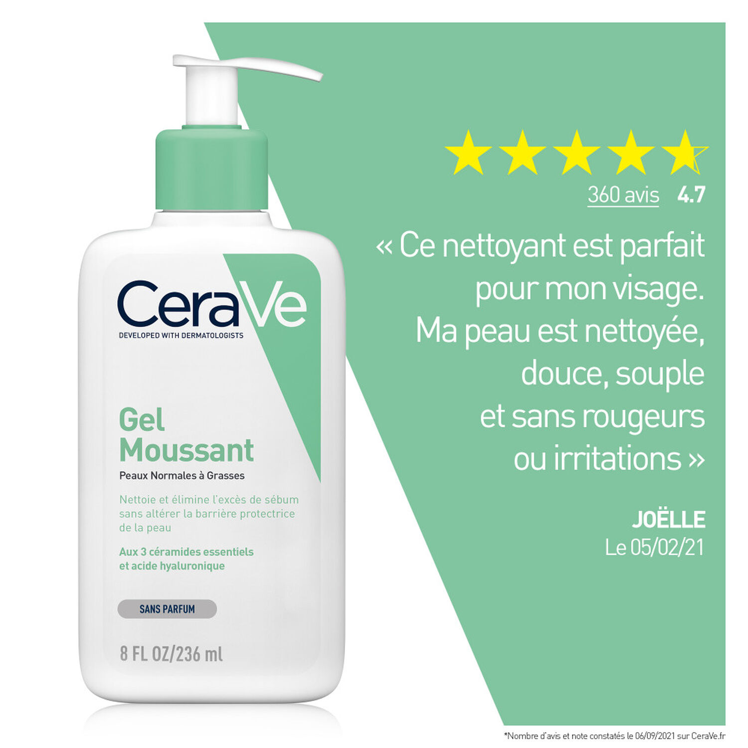 Cerave Gel Moussant Elimine l'Excès de Sébum