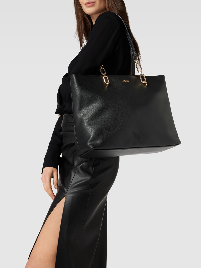 Handtasche mit langen Henkeln Modell 'Kate' in schwarz