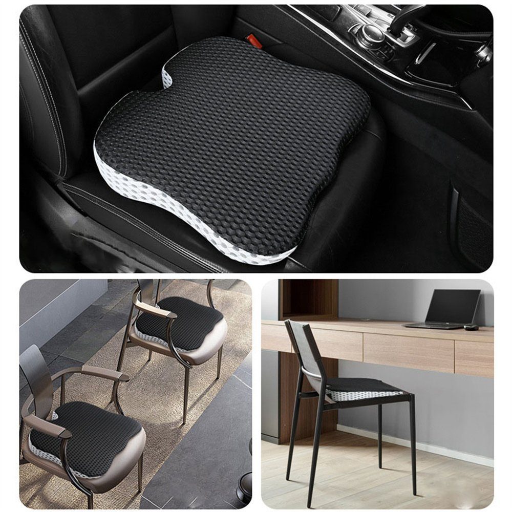 Runxizhou Keilkissen Keilkissen Autositz Sitzkeilkissen für Auto Schwarz, 1-tlg.