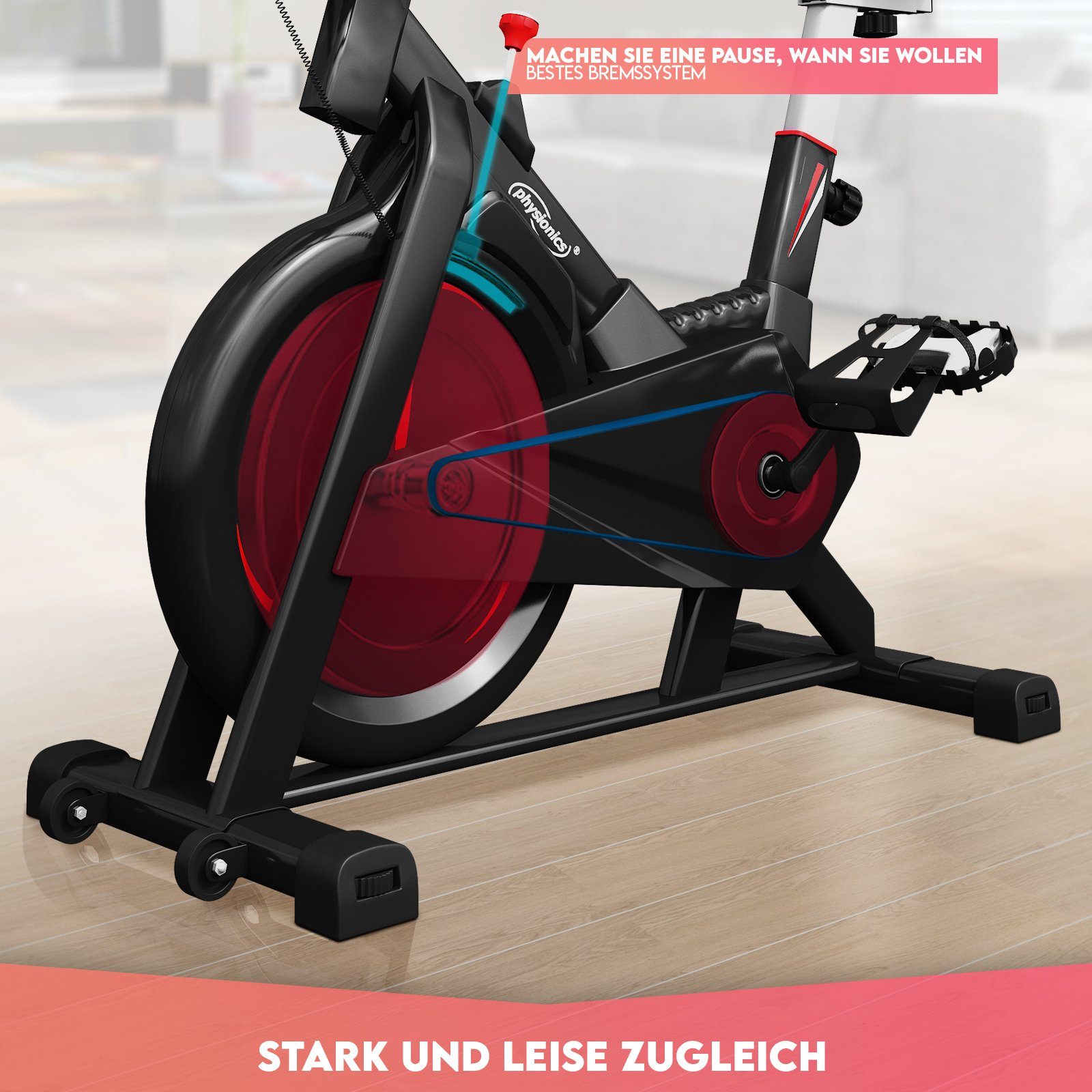 Physionics Heimtrainer Fahrrad Home Indoor Ergometer Cycling Trimmrad Speedbike
