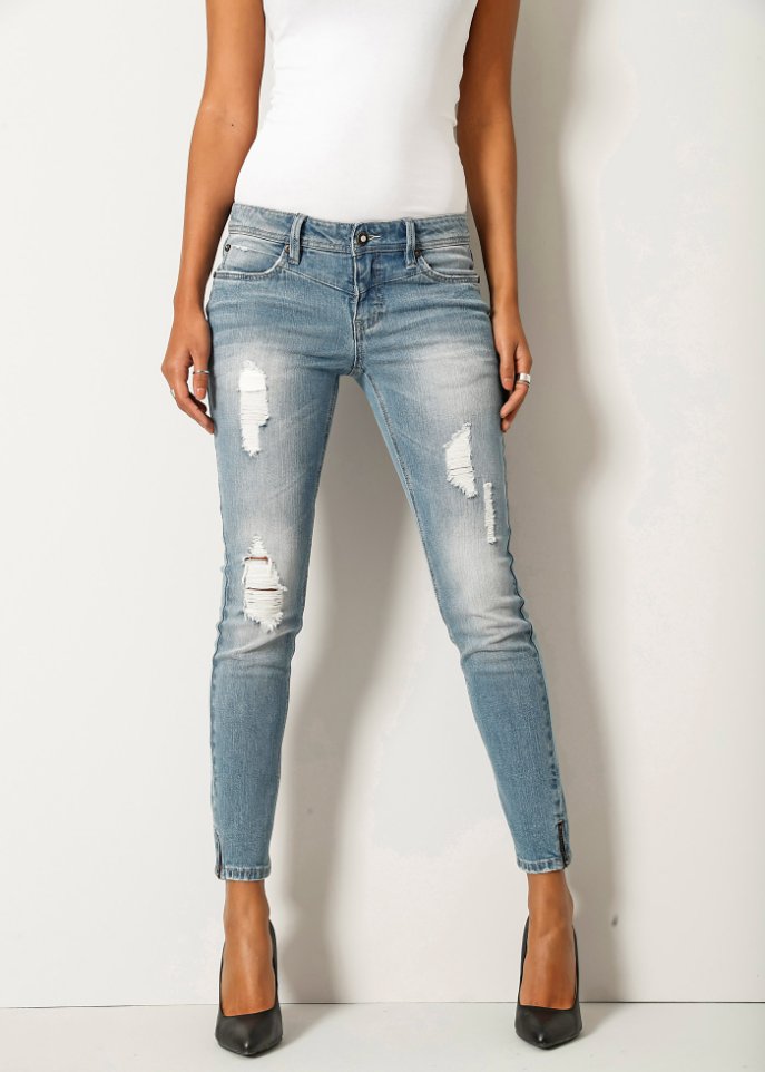 Stretch-Jeans mit Reißverschluss