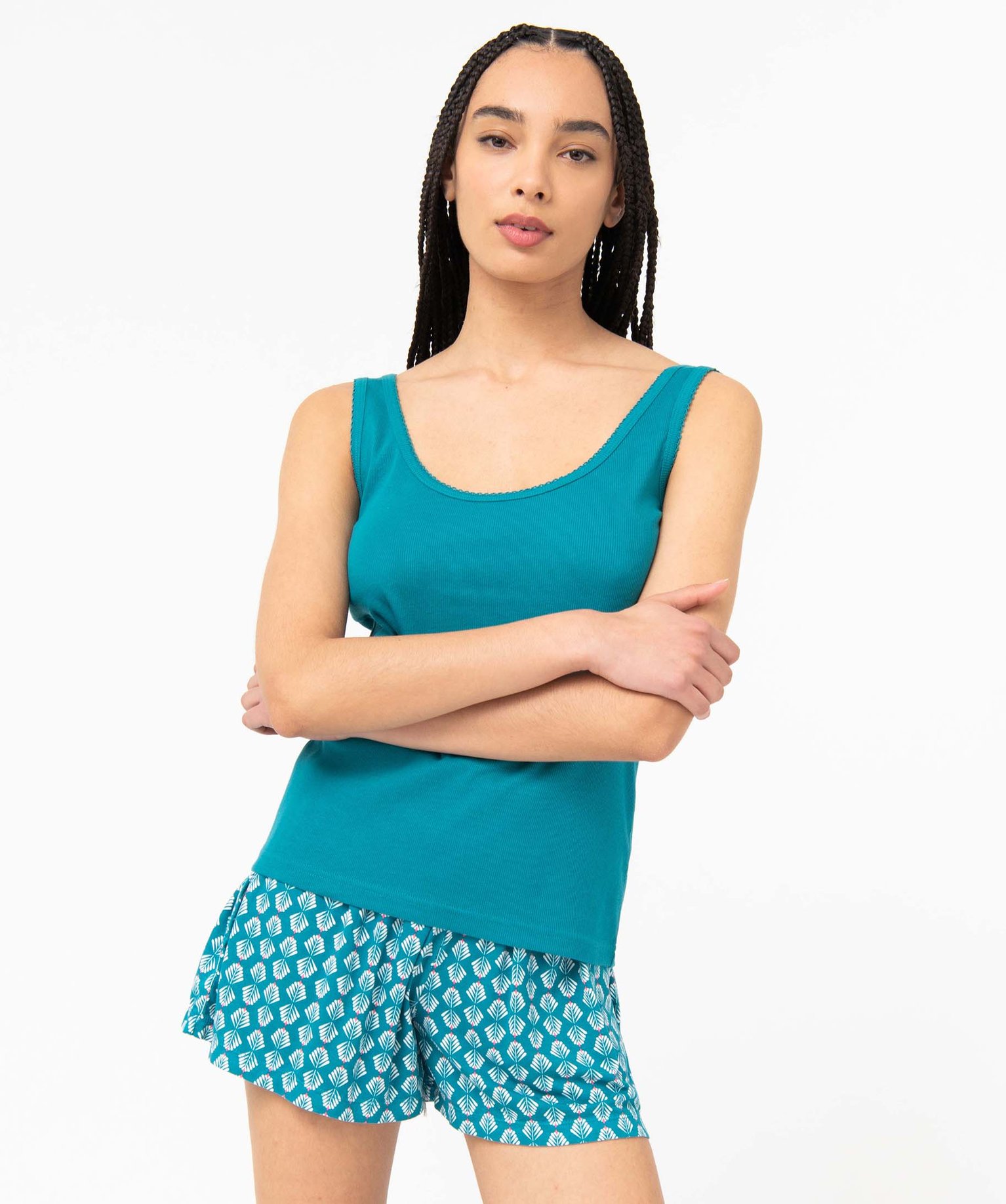 Short de pyjama femme ample à motifs fleuris imprime | GEMO