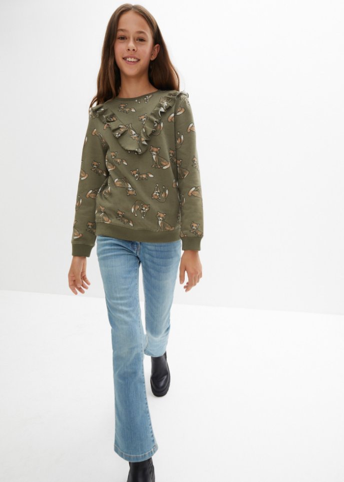 Mädchen Sweatshirt mit Volant