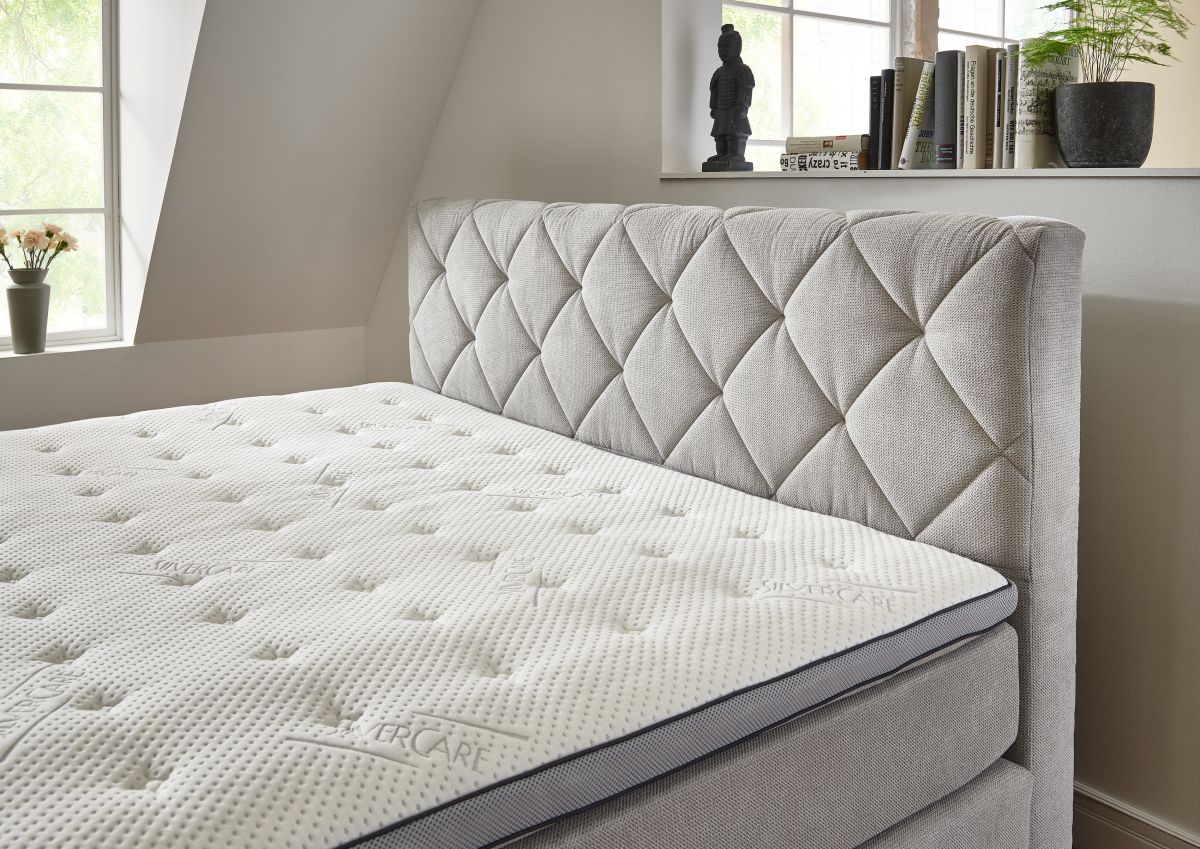 Sun Garden Boxspringbett Rockaway Silber 140 x 200 cm