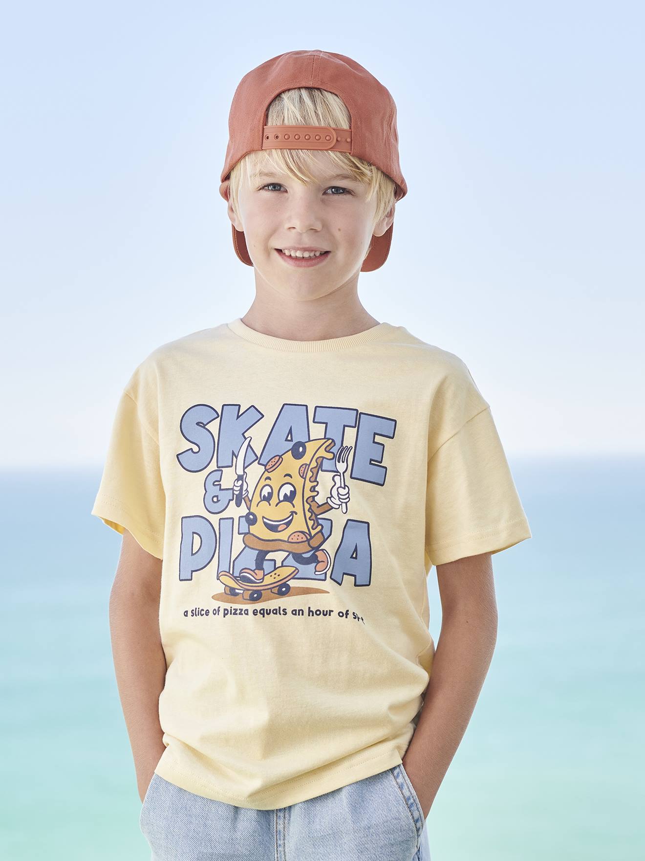 Vertbaudet Jungen T-Shirt, Recycling-Baumwolle - gelb