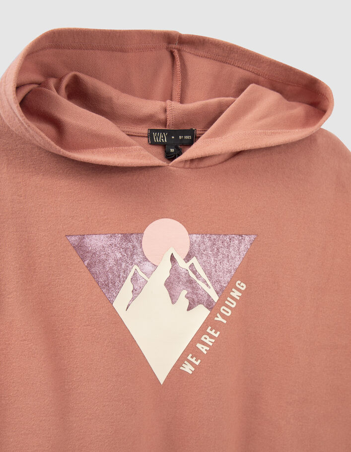 Sweat terracotta visuel montagne fille