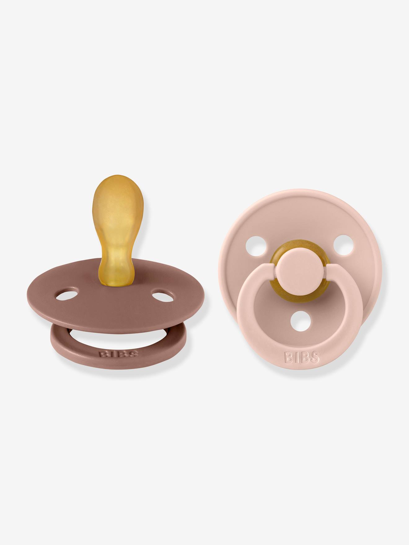 Lot de 2 sucettes-tétines BIBS Colour, taille 2 de 6 à 18 mois ivoire/vert sauge