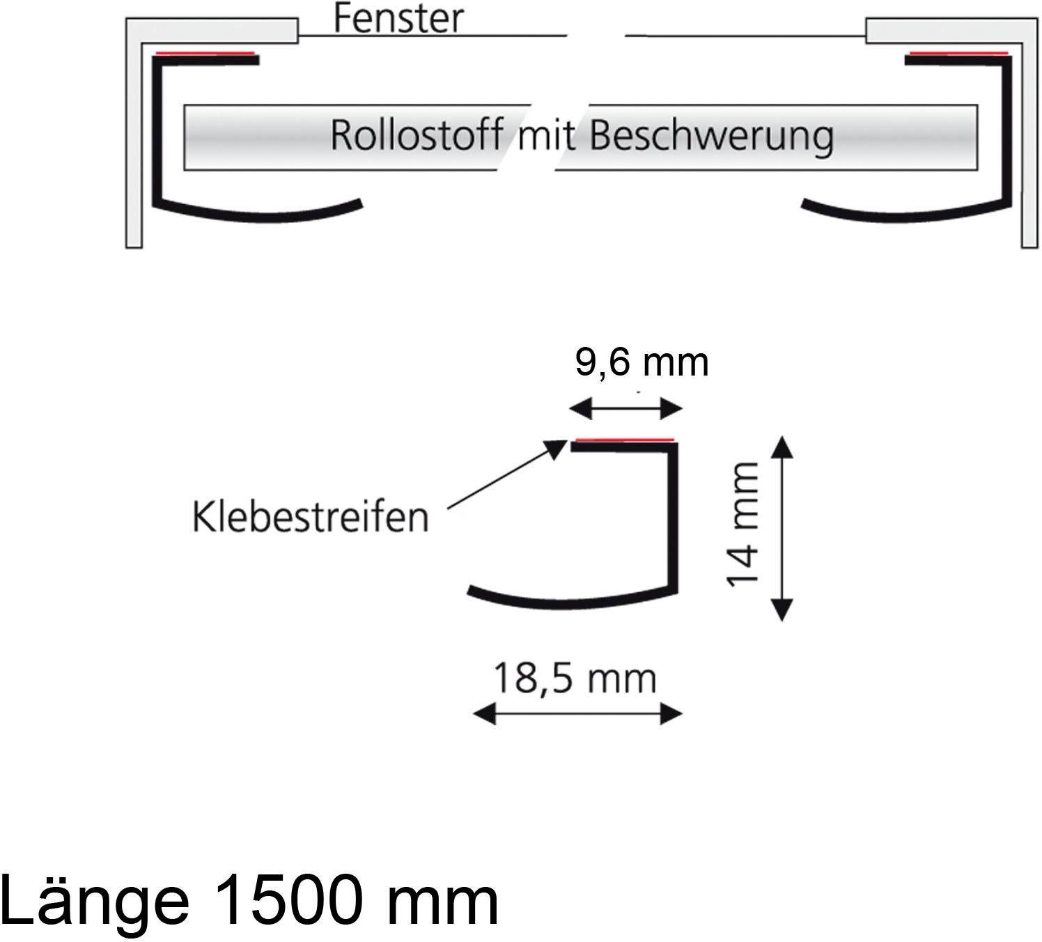 Klebeschiene, Liedeco, Rollos, (Set, 2-tlg), selbstklebend