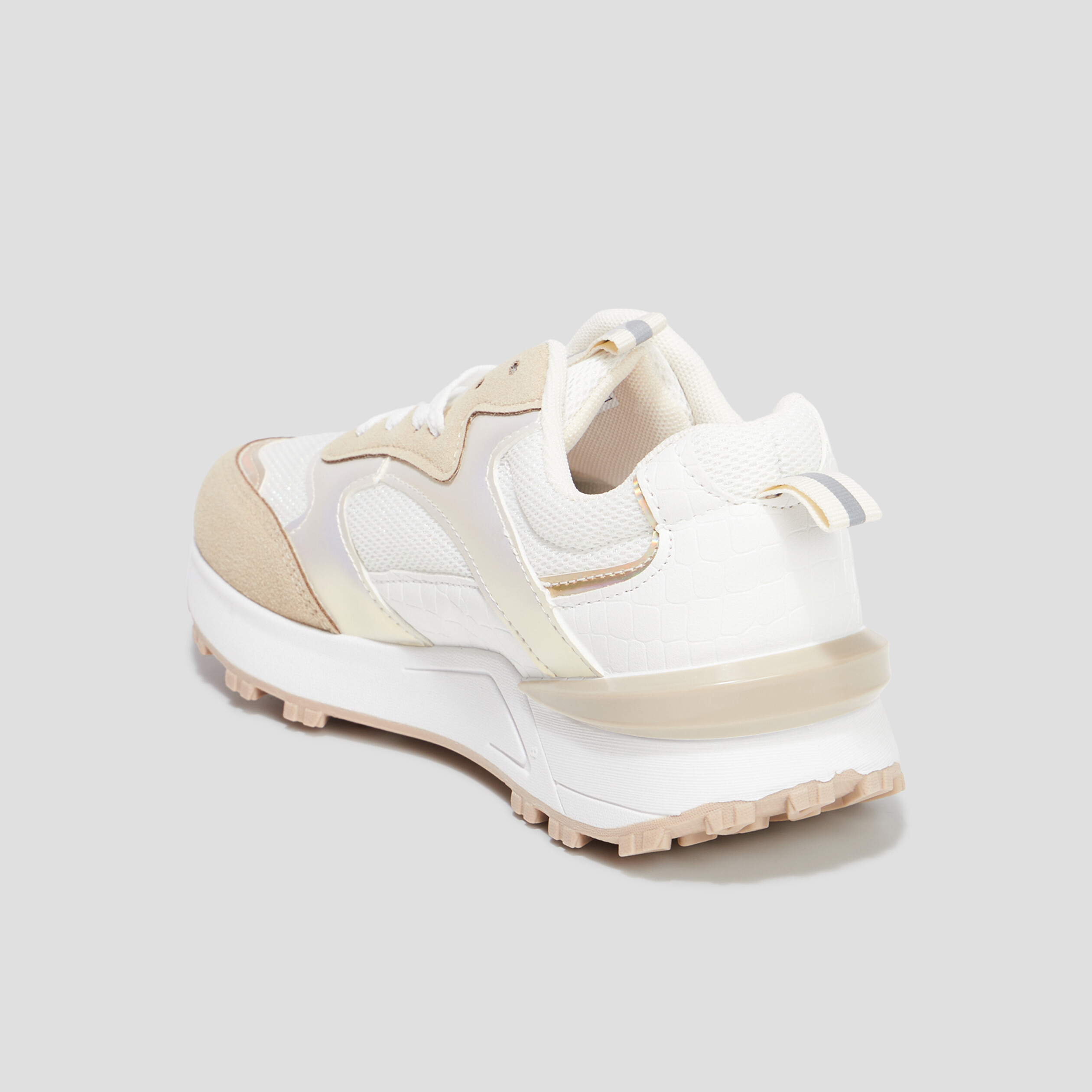 Baskets running bi-matière Creeks blanc femme | La Halle