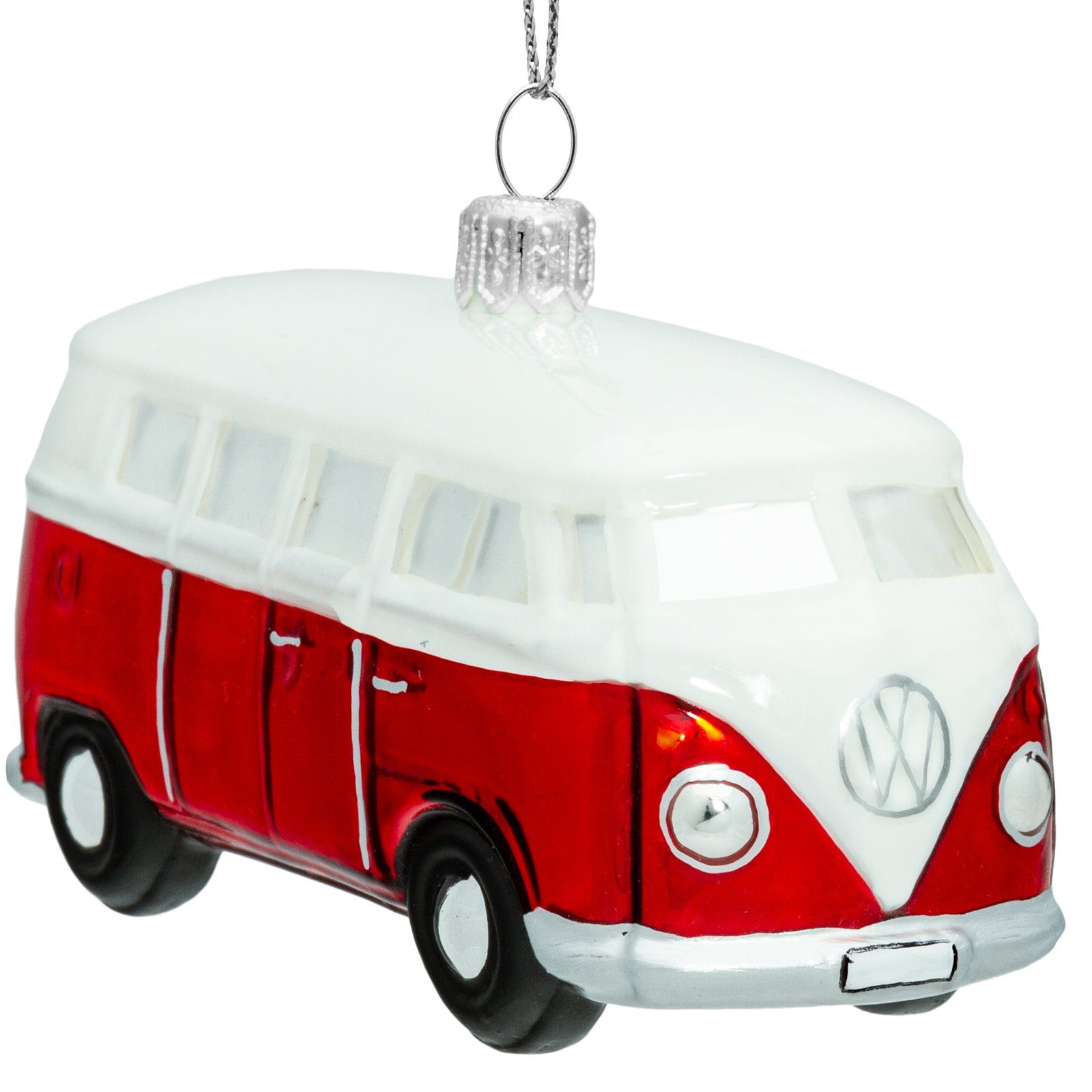 SIKORA Christbaumschmuck SIKORA BS718 VW Bulli T1 Christbaumschmuck Glas Figur Weihnachtsbaum Anhänger - Premium Line