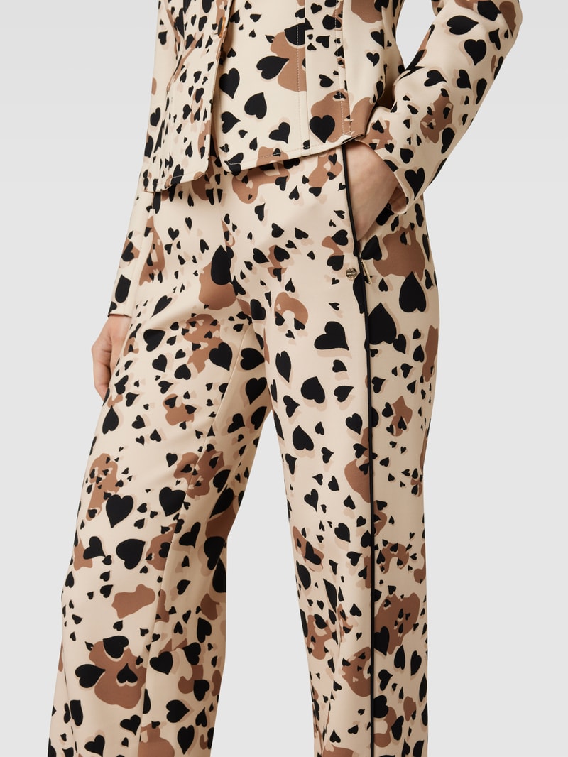 Hose mit Allover-Muster in beige